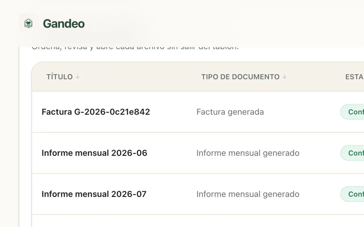 Bandeja de documentos de una ganadería