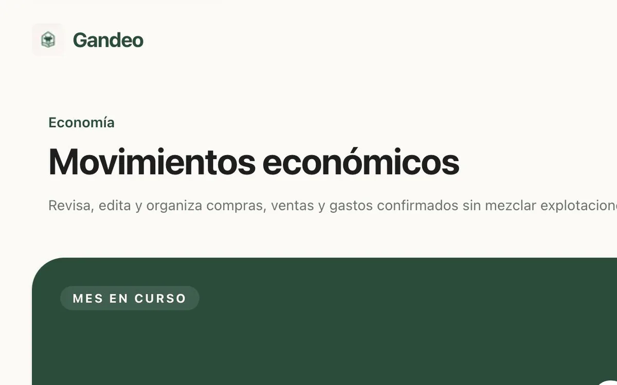 Panel económico de una ganadería